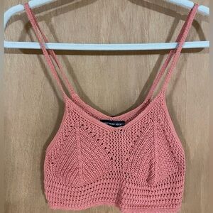 #46- STREETWEAR SOCIETY-Orange knit crop tank